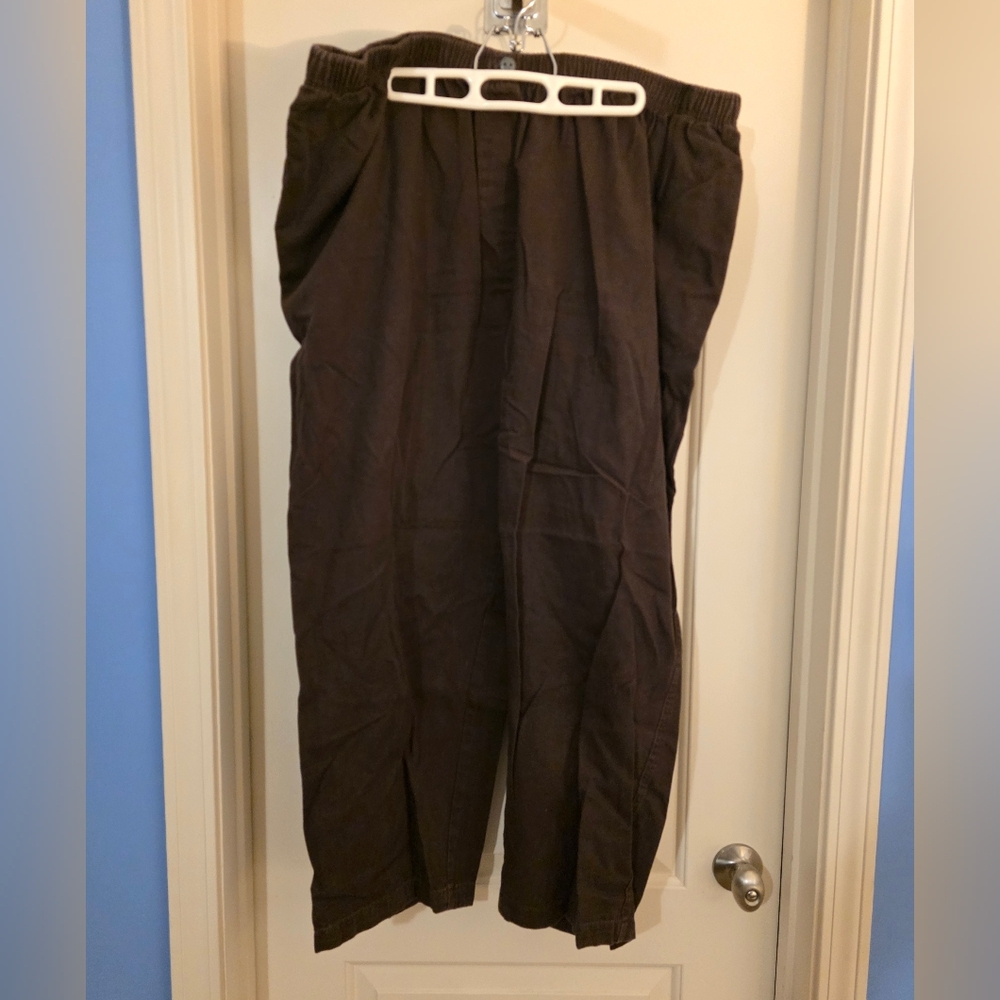 Women's Elastic-Waist Casual Twill Pants — Brown